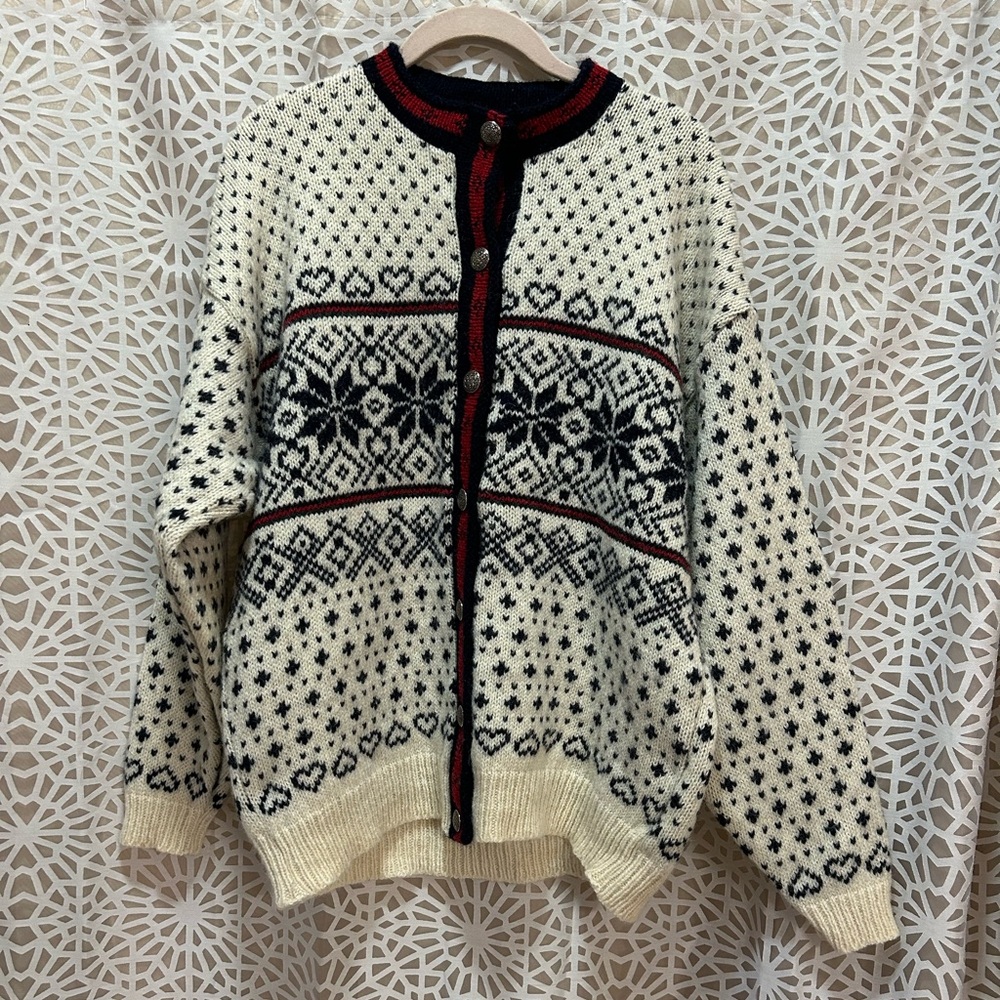 L.L. Bean Vintage Wool Nordic Cardigan - Picture 7 of 9